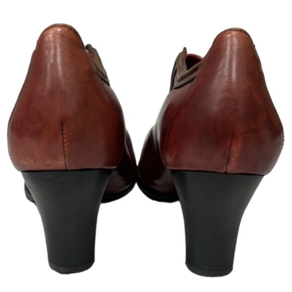 Everybody by BZ Moda Red‎ Leather Heeled Booties Art to Wear Comfort Shoes EU 41 - Picture 7 of 12